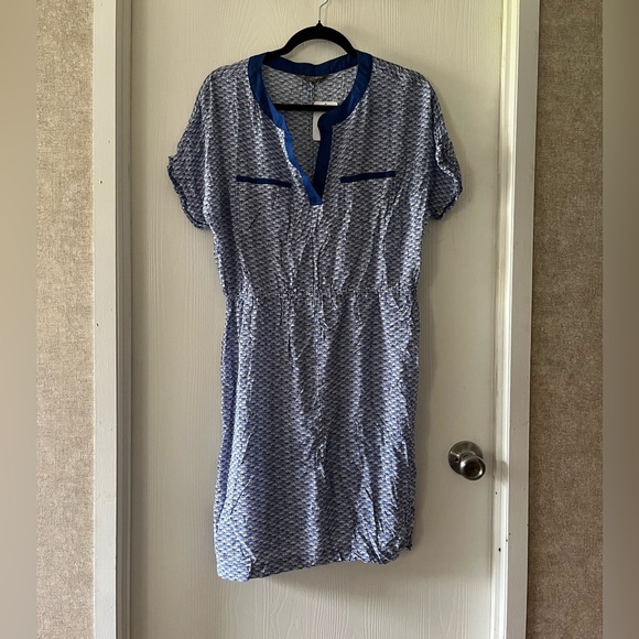 Tommy Bahama Blue and White Patterned Dress - Picture 1 of 6